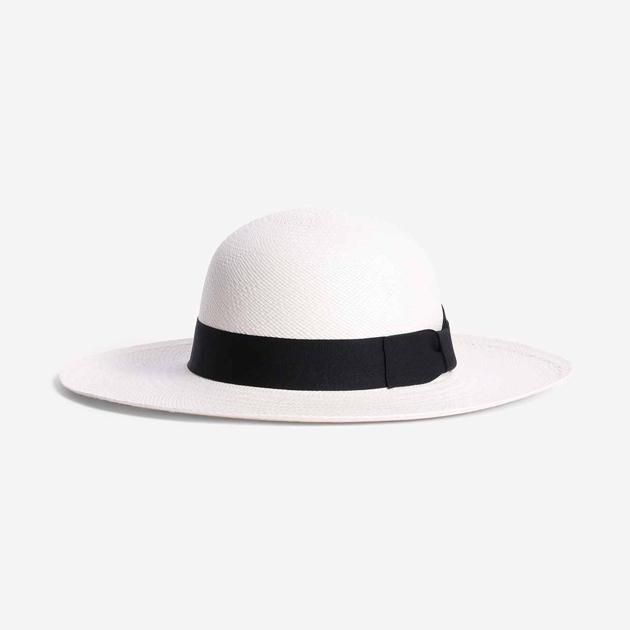 Brisa Panama Toquilla Straw - White with Black Band