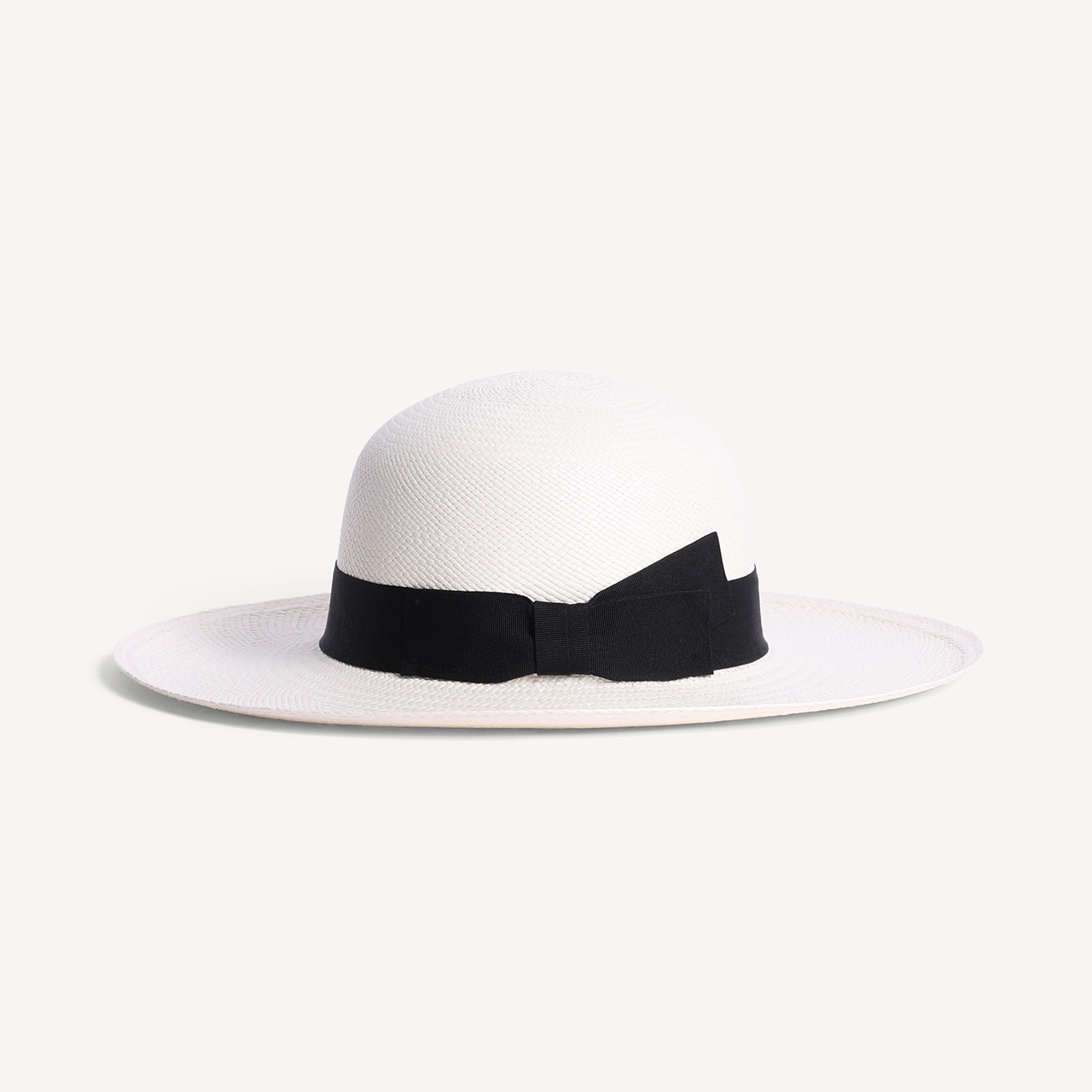 Brisa Panama Toquilla Straw - White with Black Band