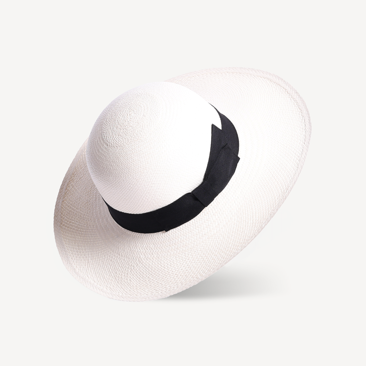 Brisa Panama Toquilla Straw - White with Black Band