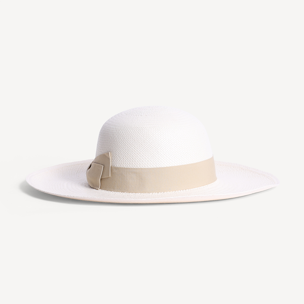 Brisa Panama Toquilla Straw - White with Cream Band