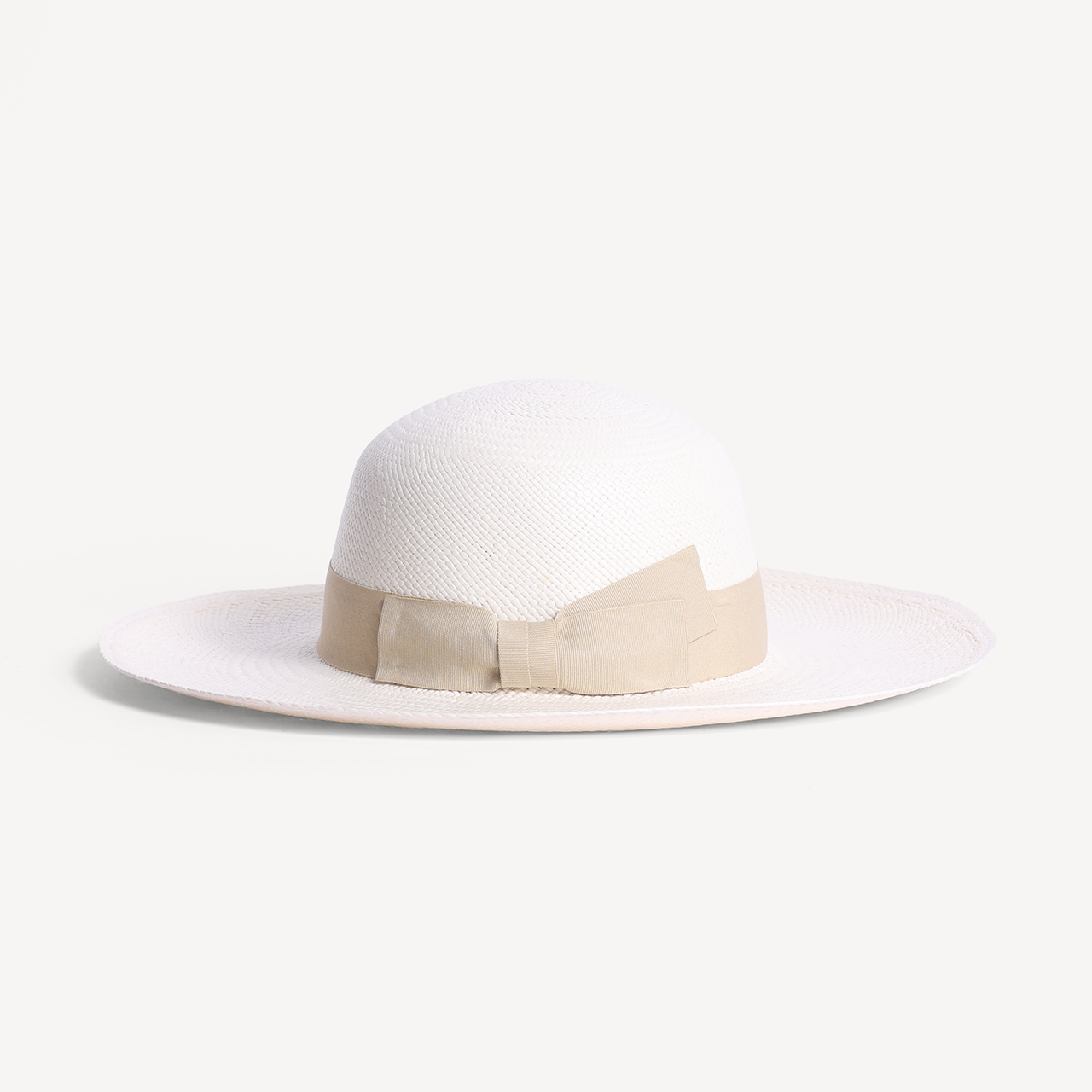 Brisa Panama Toquilla Straw - White with Cream Band