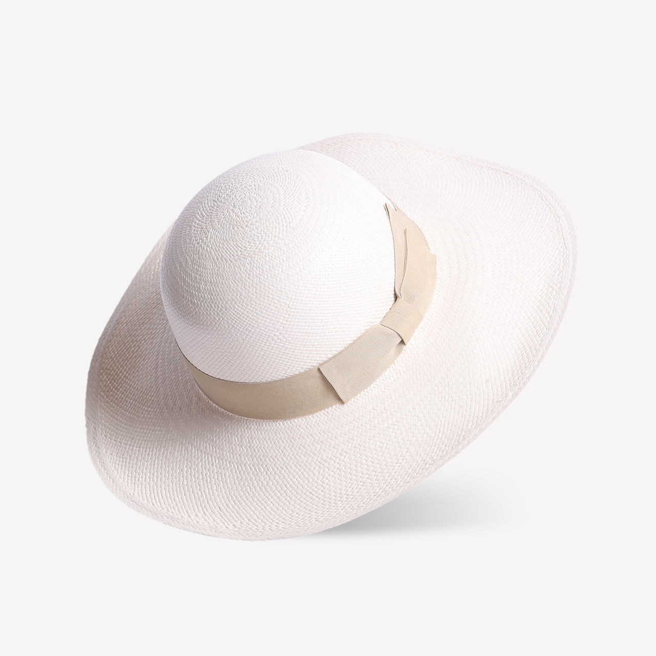 Brisa Panama Toquilla Straw - White with Cream Band
