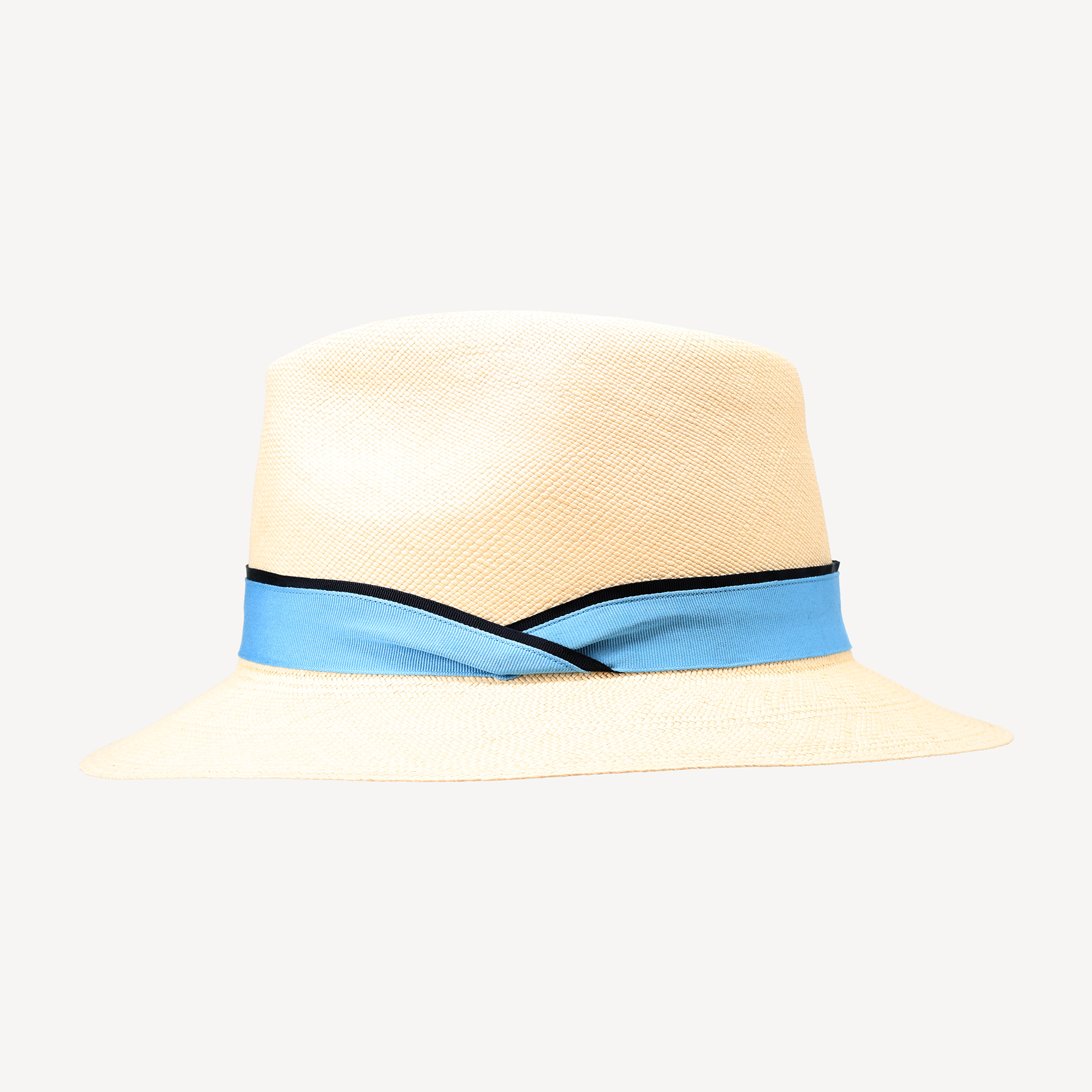 Toquilla Straw Teardrop Panama - Cornflower/Navy - Swaine Group Ltd