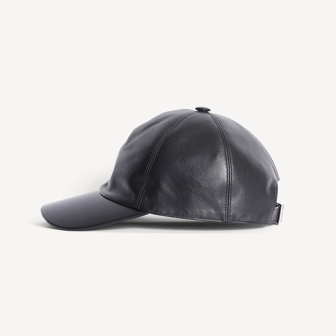Baseball Cap - Black Leather