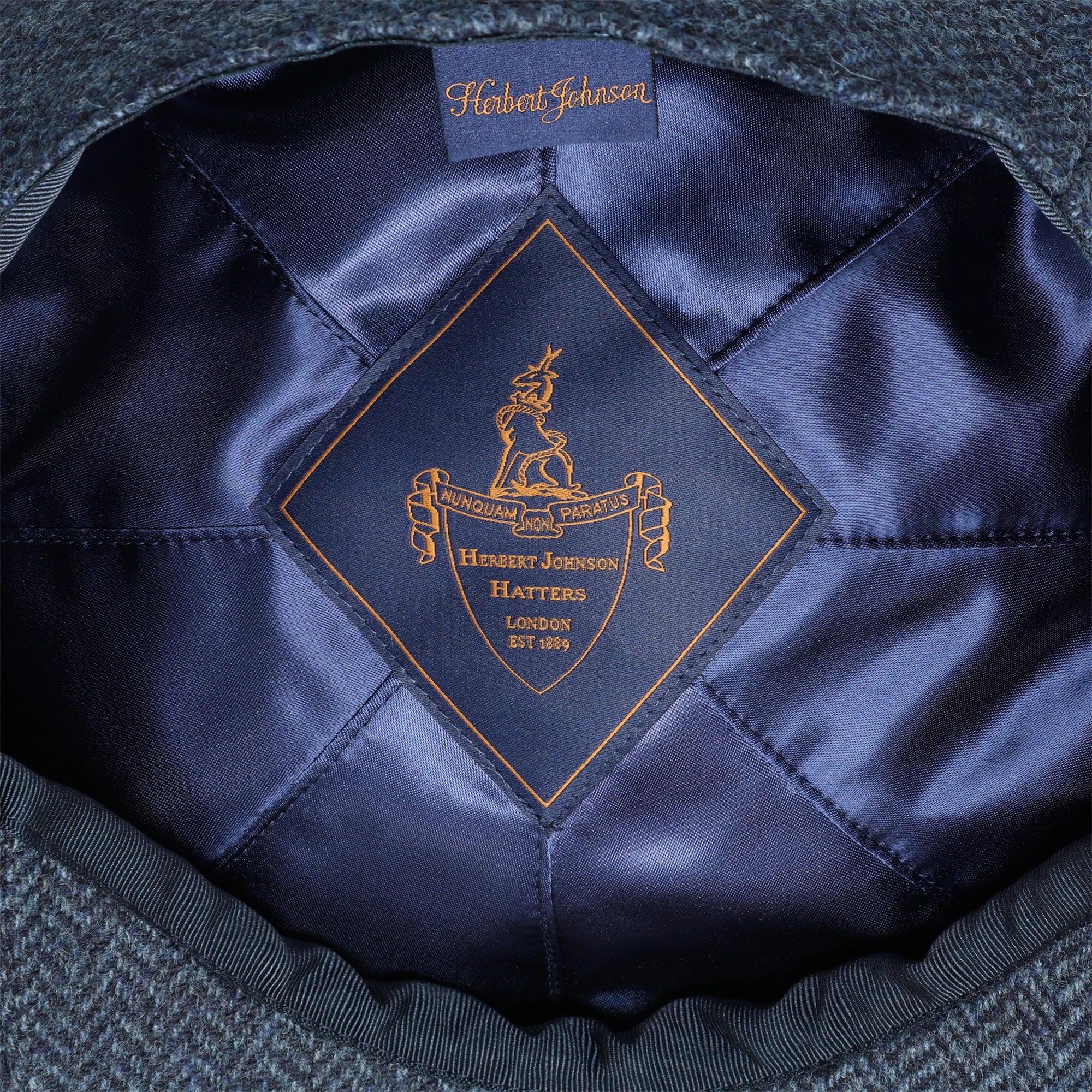 Bakerboy Cap - Navy Herringbone