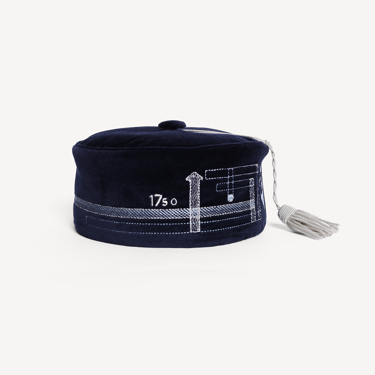 Horse Embroidered Smoking Hat - Navy