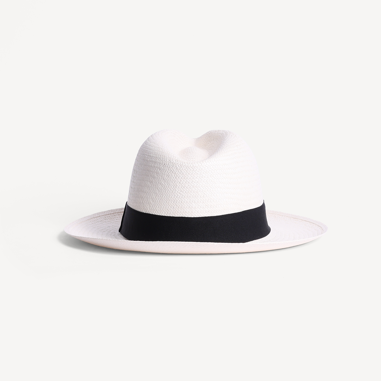 Panama Toquilla Straw - White with Black Band