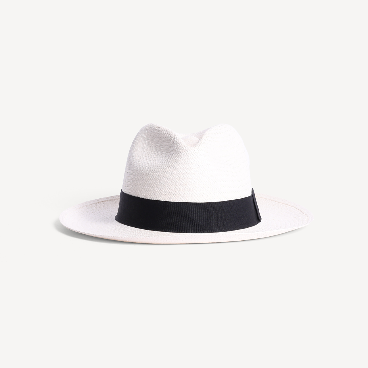 Panama Toquilla Straw - White with Black Band