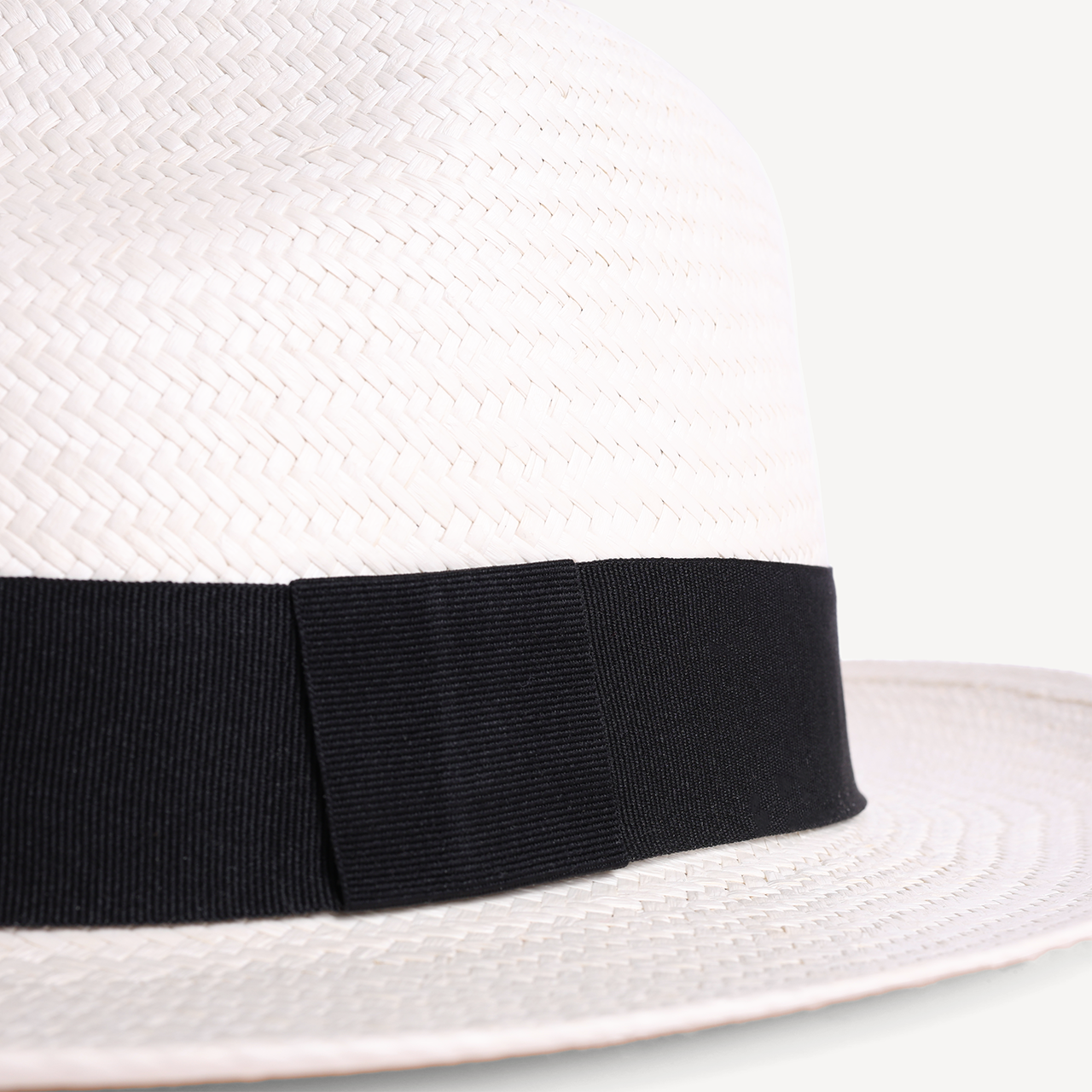 Panama Toquilla Straw - White with Black Band
