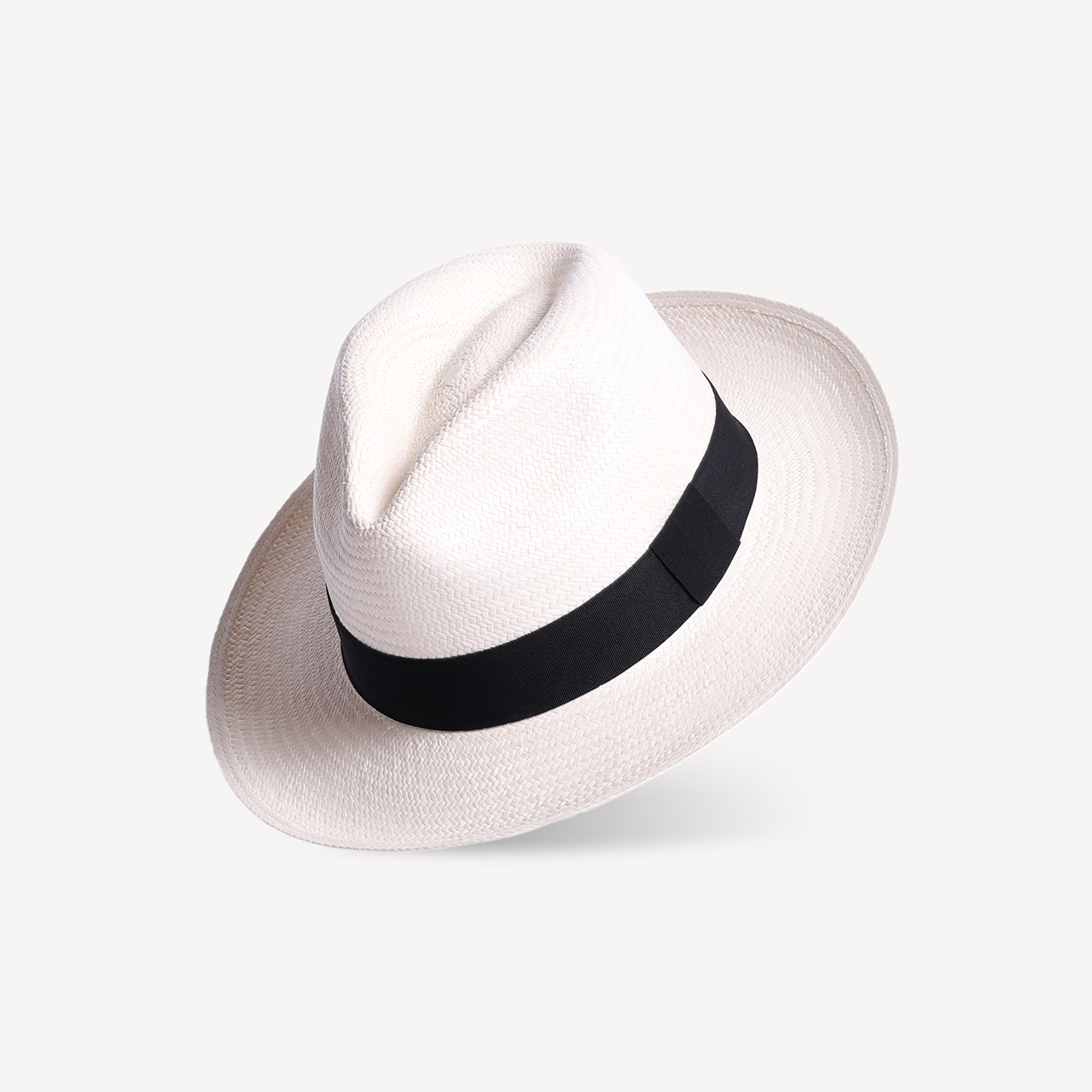 Panama Toquilla Straw - White with Black Band
