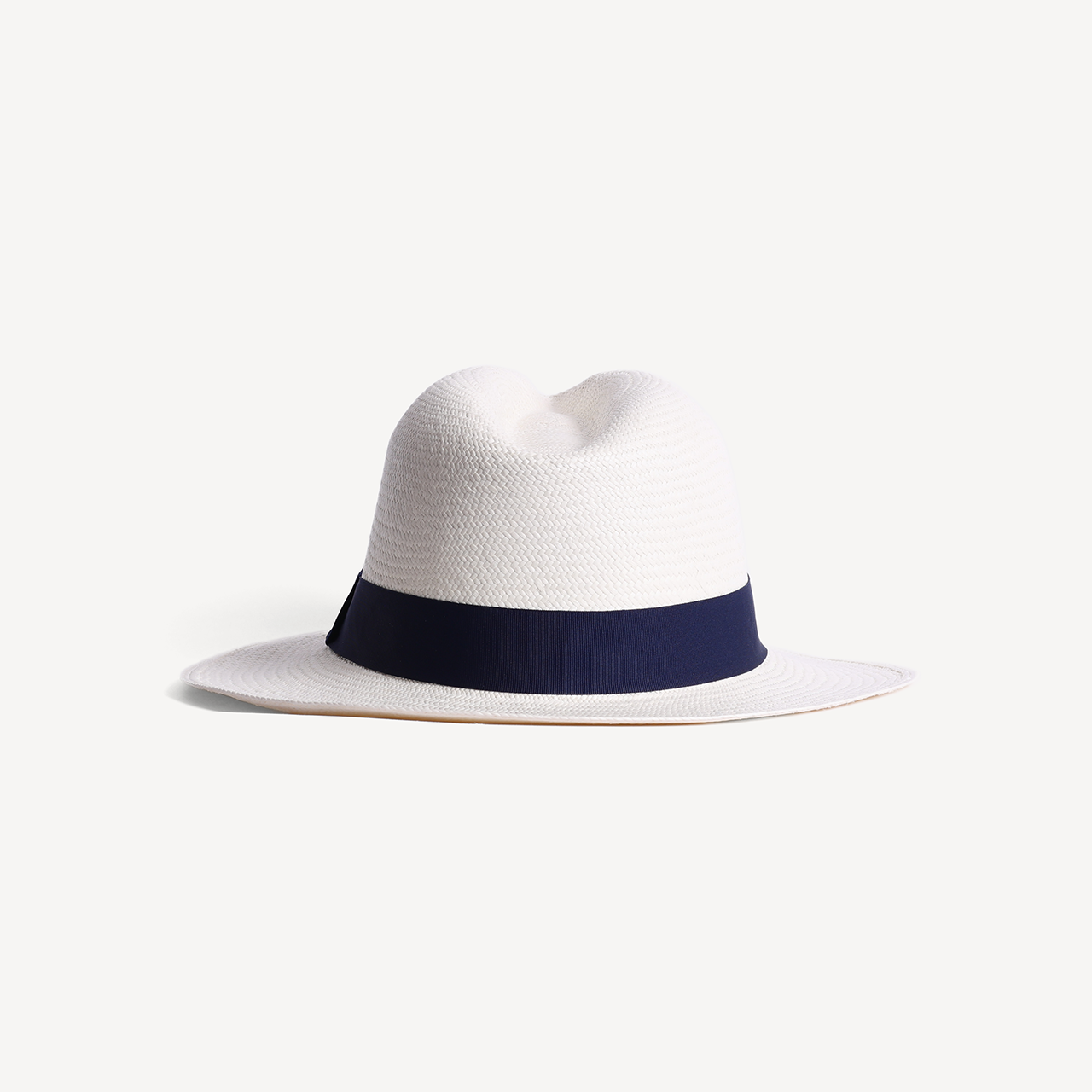 Panama Toquilla Straw - White with Navy Band
