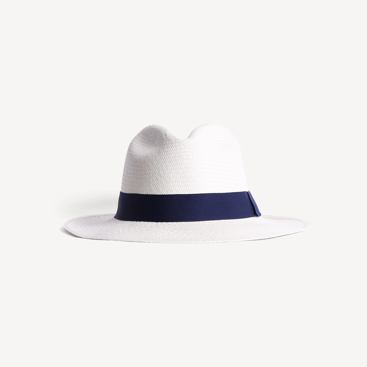 Panama Toquilla Straw - White with Navy Band