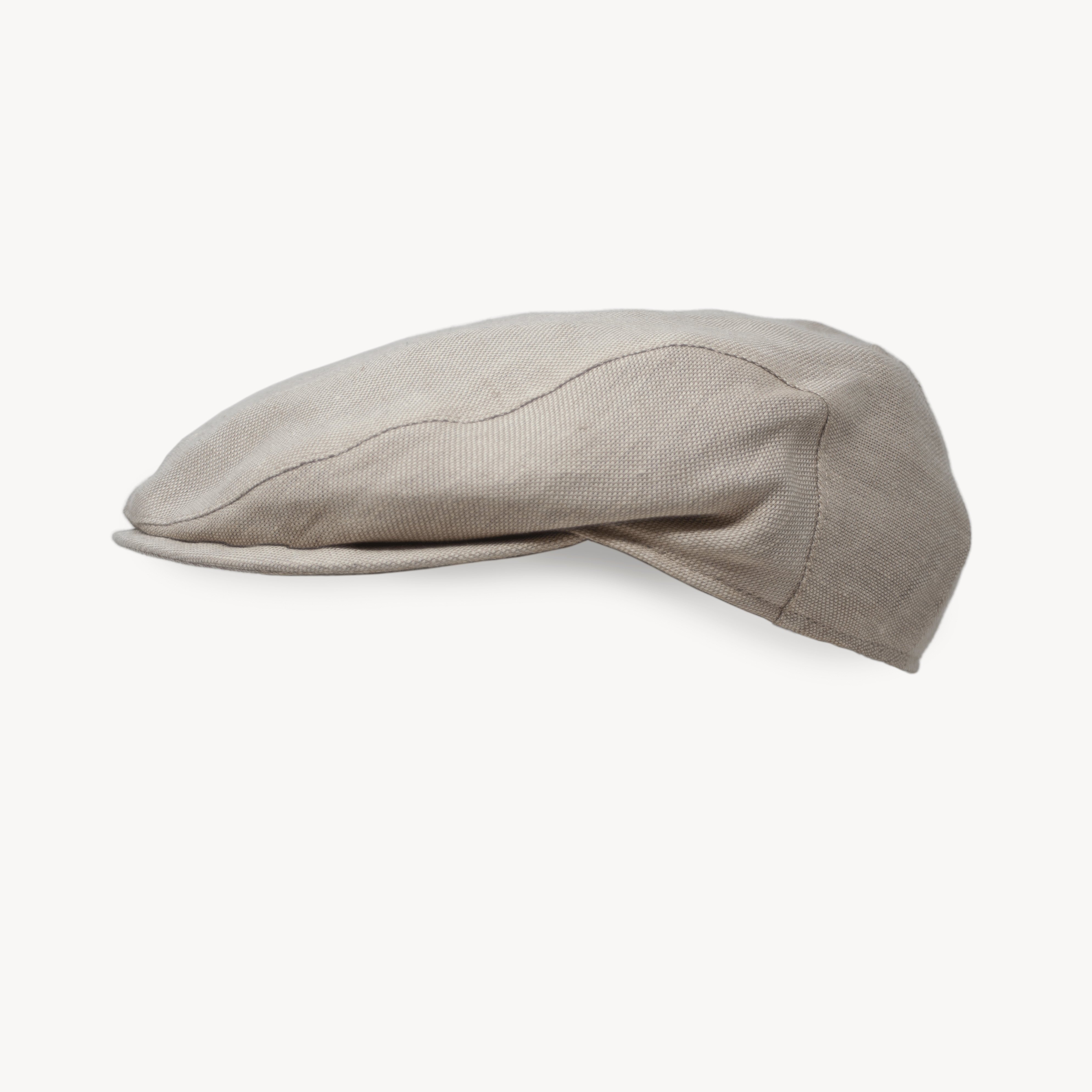Newsboy Flat Cap Sand Linen Herbert Johnson