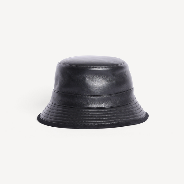 Bucket Hat - Black Leather