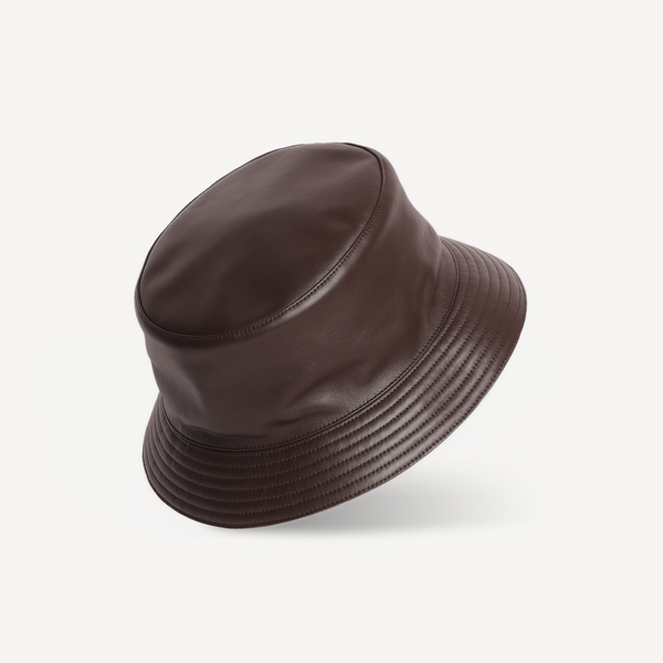 Bucket Hat - Brown Leather