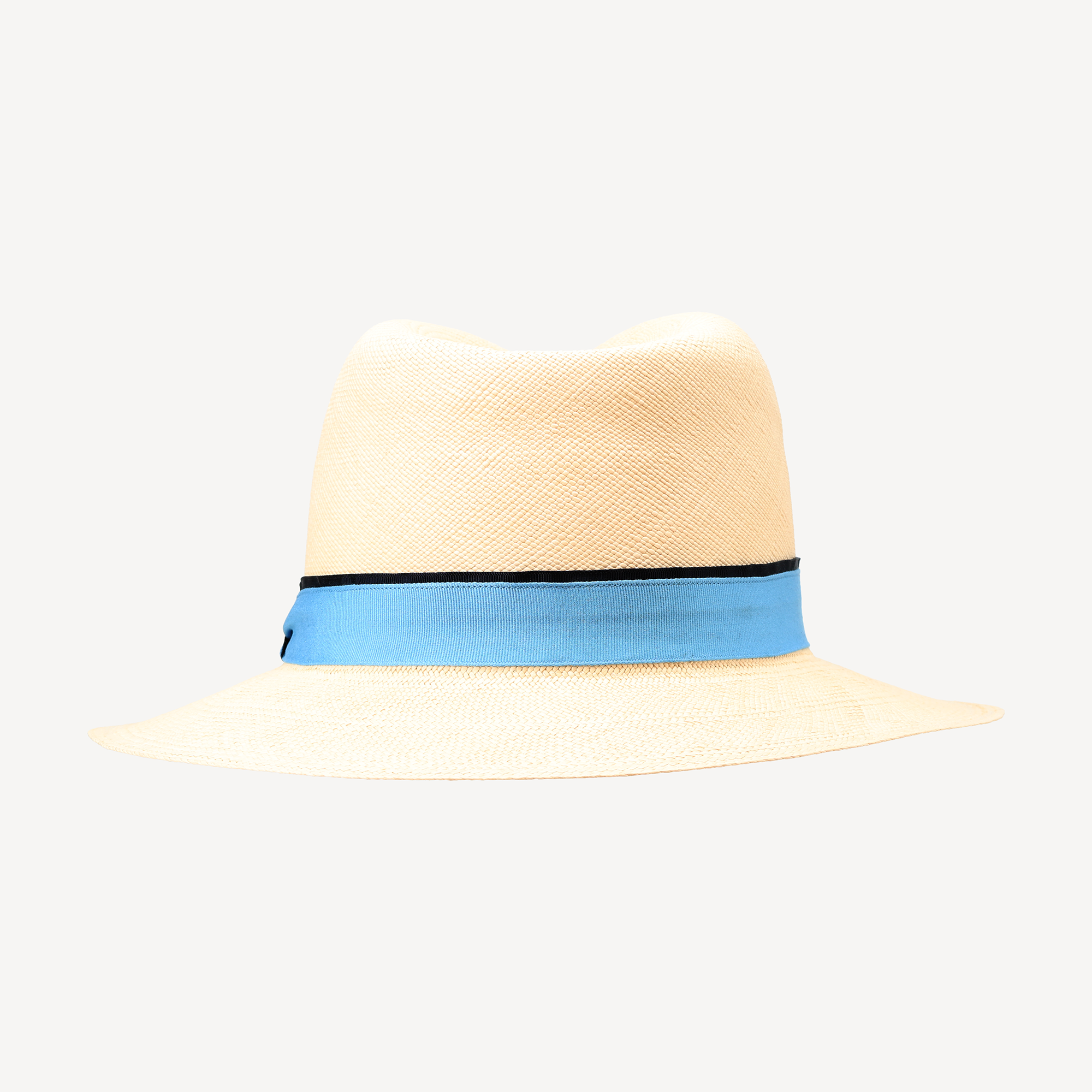 Toquilla Straw Teardrop Panama - Cornflower/Navy - Swaine Group Ltd