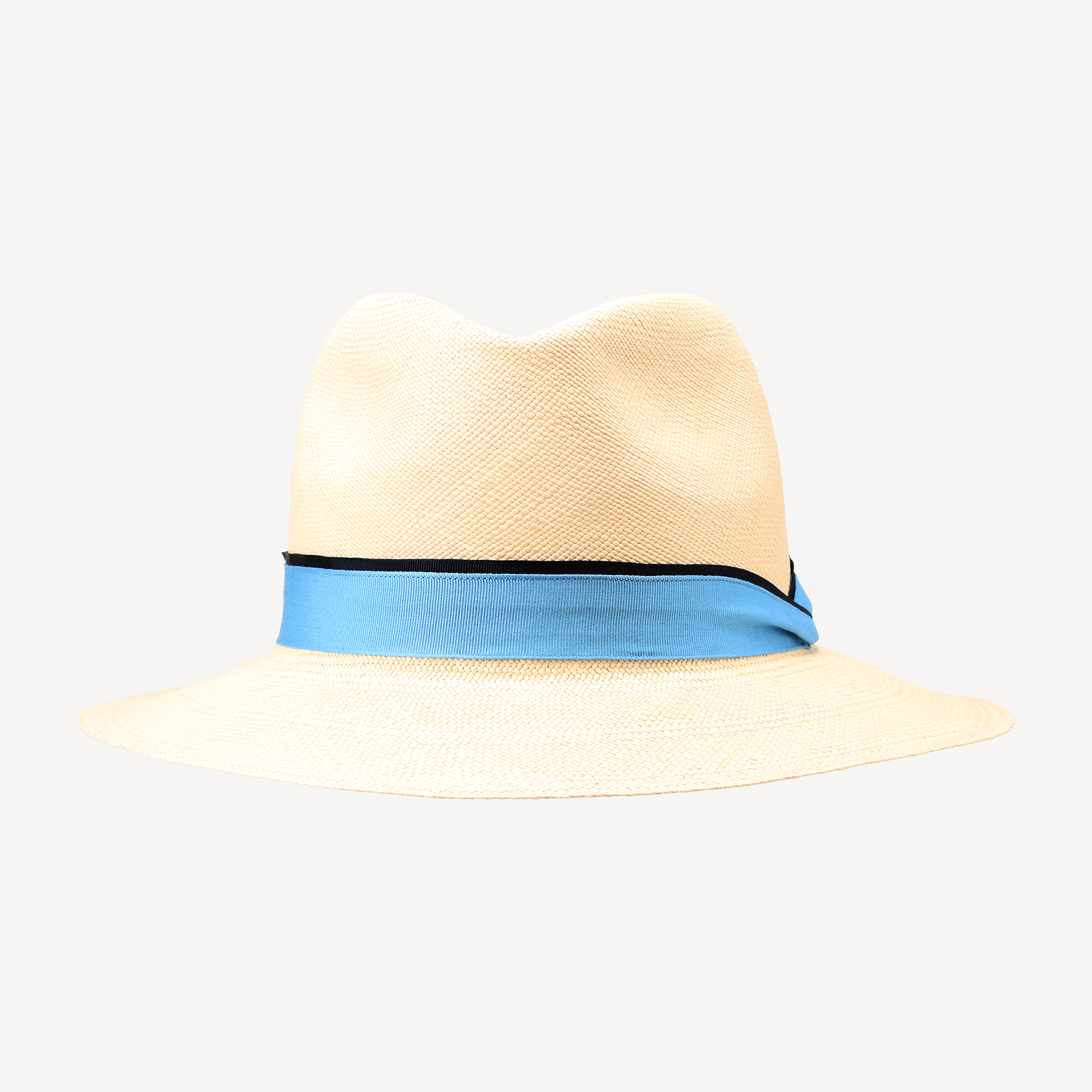 Toquilla Straw Teardrop Panama - Cornflower/Navy - Swaine Group Ltd