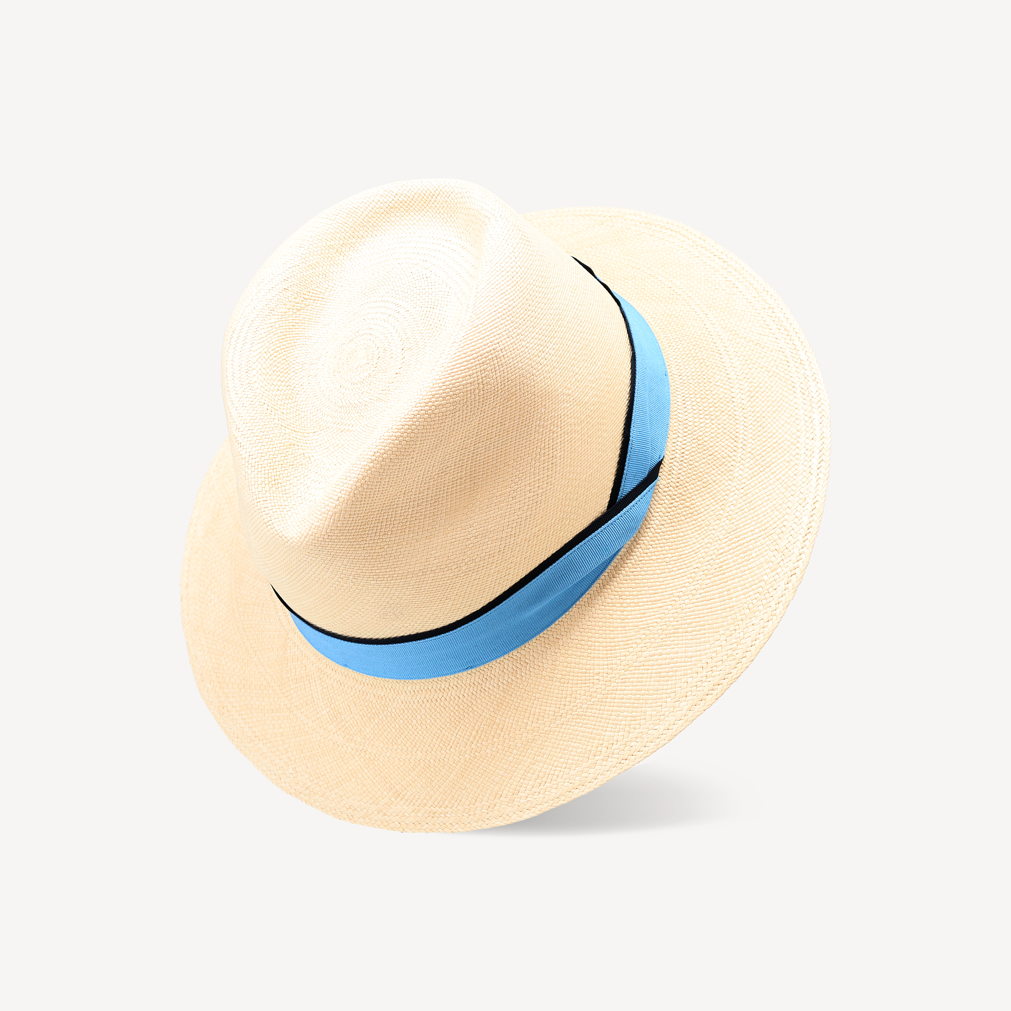 Toquilla Straw Teardrop Panama - Cornflower/Navy - Swaine Group Ltd