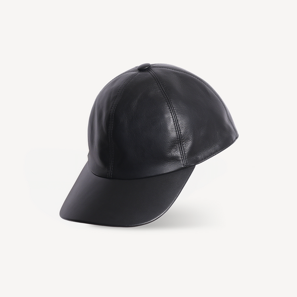 Baseball Cap - Black Leather