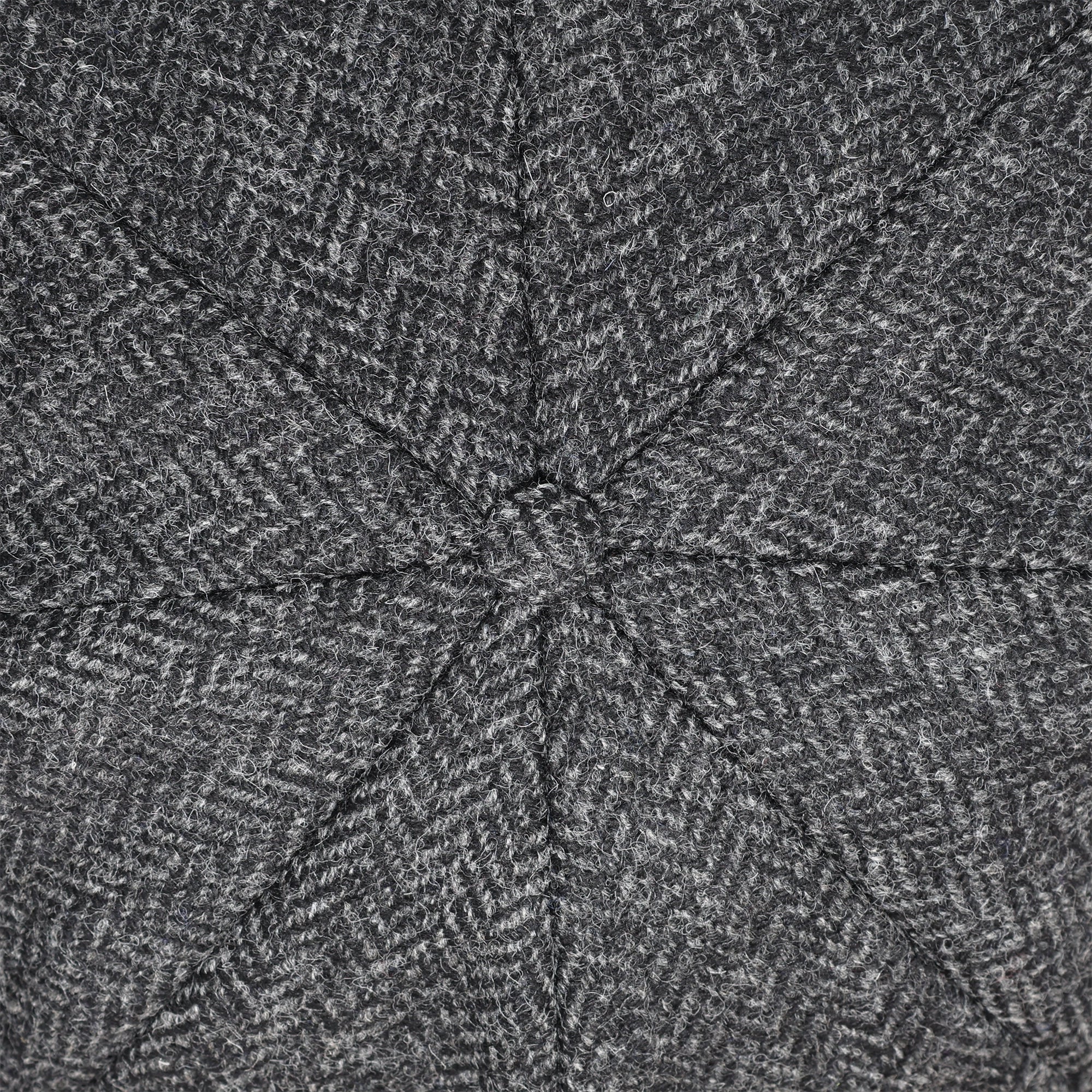 Bakerboy Cap - Dark Grey Herringbone