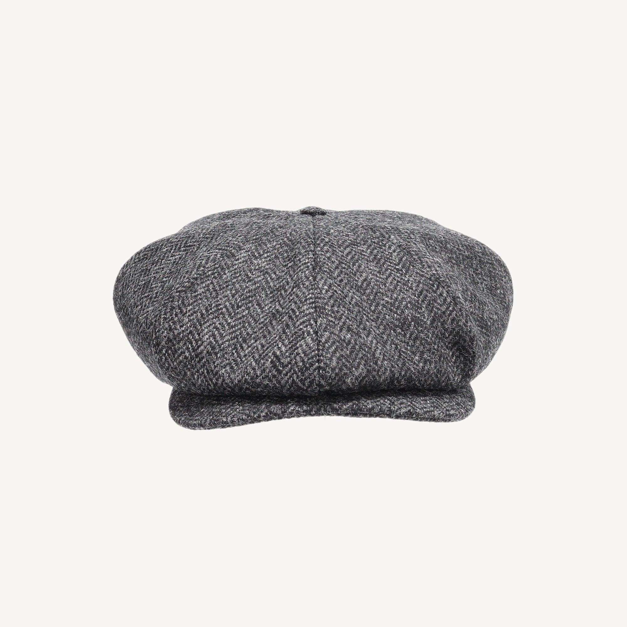 Bakerboy Cap - Dark Grey Herringbone
