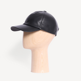 Baseball Cap - Black Leather