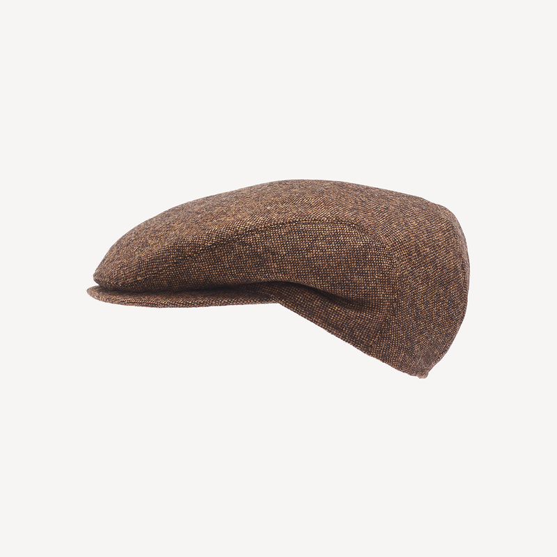 Flat Cap Newsboy Cap Brown Melange Wool Herbert Johnson