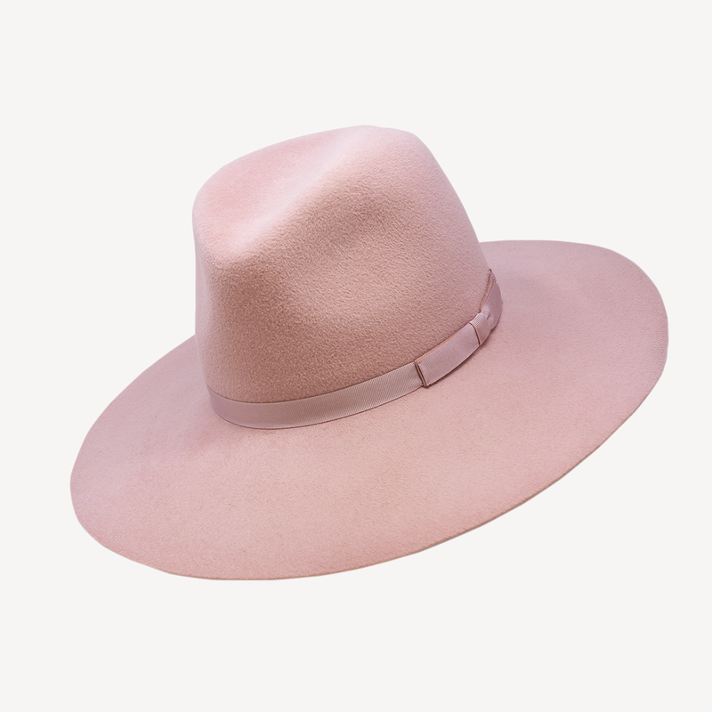 Down Brim Fedora Grace Blush Velour Rabbit Herbert Johnson