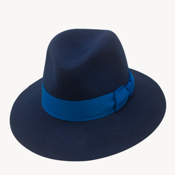 Navy blue top fedora hat